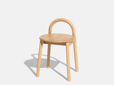 BOBBY - Low wooden stool with back _ DesignByThem