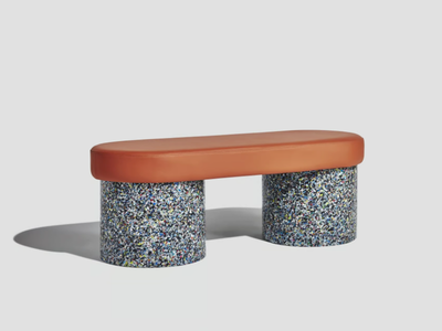 CONFETTI - Upholstered leather bench _ DesignByThem
