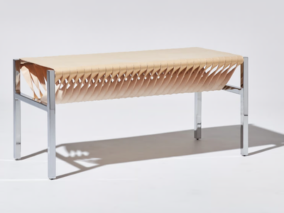 DL - Tanned leather bench _ DesignByThem