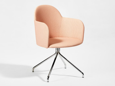POTATO - Swivel trestle-based fabric chair with armrests _ DesignByThem
