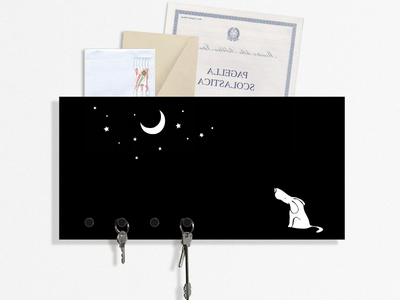 DOG&MOON - Magnetic dry erase board with key holder _ designobject.it