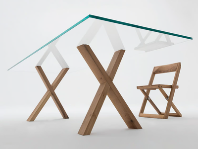 CIÀCOLA - Wood and glass dining table _ Désirée divani