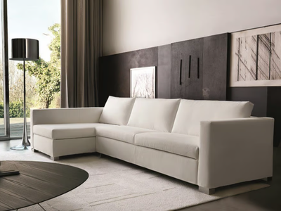 EVERY ONE - Fabric sofa bed with removable cover with chaise longue _ Désirée divani