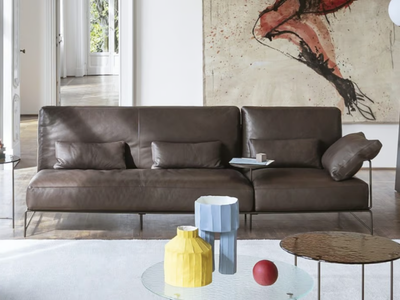 RITO - 3 seater leather sofa with removable cover _ Désirée divani