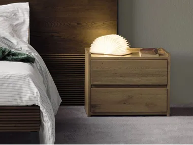 GROOVE - Solid wood bedside table with drawers _ Devina Nais