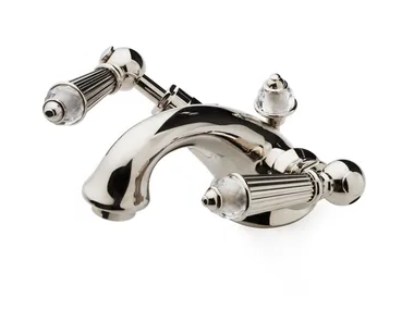 DIAMOND - Countertop 1 hole brass washbasin tap with automatic pop-up waste _ Devon&Devon