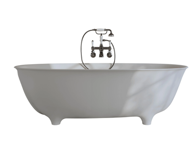 DOVE - Oval White Tec Plus bathtub on legs _ Devon&Devon