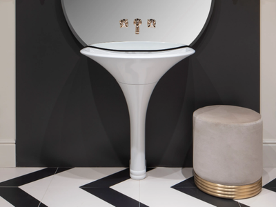 KALOS - Pedestal White Tec washbasin _ Devon&Devon