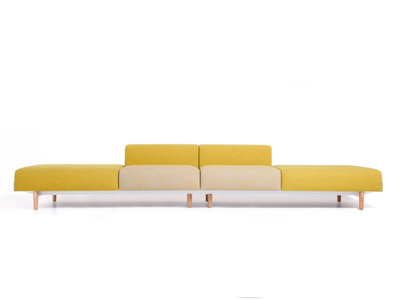 BREAD - Upholstered fabric bench with back _ Diemme