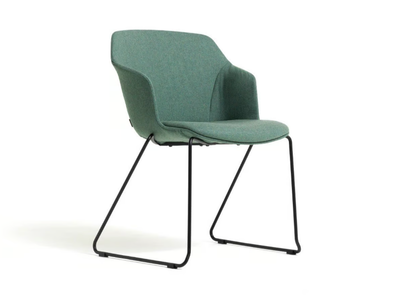 CLOP - Sled base fabric chair with armrests _ Diemme