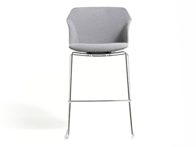 CLOP - Sled base high fabric stool with footrest _ Diemme