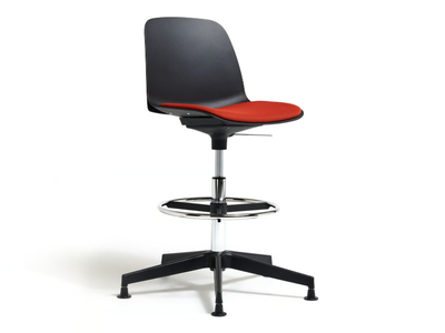 KIRE - Height-adjustable polypropylene office stool with 5-Spoke base _ Diemme