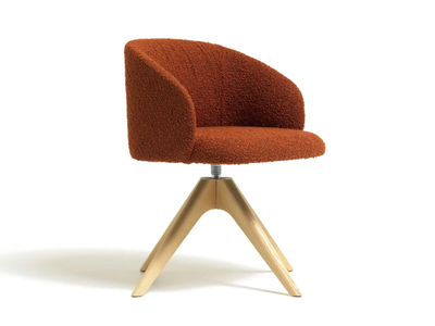 LOFT - Swivel trestle-based fabric easy chair _ Diemme