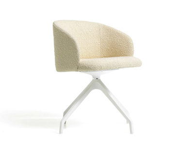 LOFT - Swivel trestle-based fabric easy chair with armrests _ Diemme