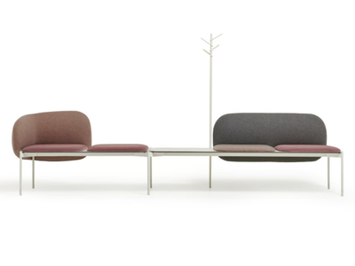 SNAKE - Modular fabric bench with back _ Diemme