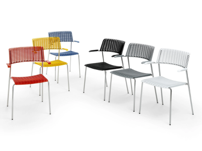 CALA - Metal and recycled polypropylene armchair