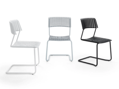 CALA - Metal and recycled polypropylene cantiliver chair _ Diemmebi