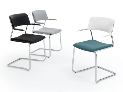 CALA PLUS - Cantilever polypropylene chair with armrests