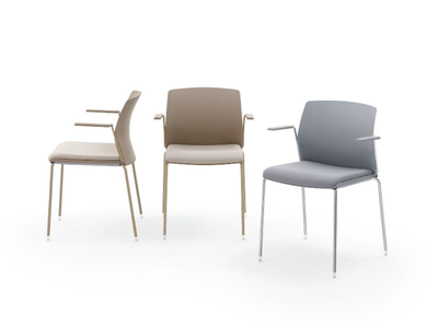 LIBRA EASY SOFT - Stackable plastic chair with integrated cushion