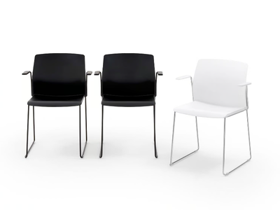LIBRA PLASTIC - Sled base plastic chair with armrests _ Diemmebi