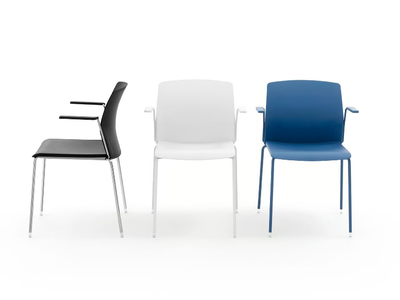 LIBRA PLASTIC - Stackable plastic chair with armrests _ Diemmebi