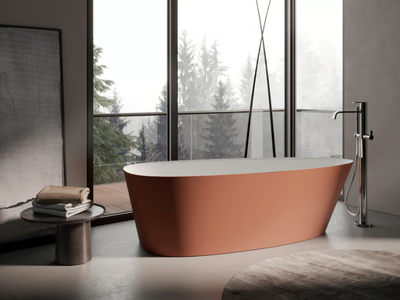 ALMOND - Freestanding oval bathtub _ DISENIA