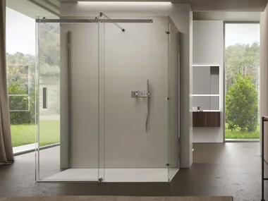 OOPS PS3L - Rectangular tempered glass shower cabin _ DISENIA
