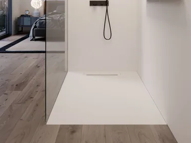 SANDY - Flush fitting rectangular ceramic shower tray _ DISENIA