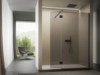 VITRUM 1 - Niche Walk in shower with tray _ DISENIA