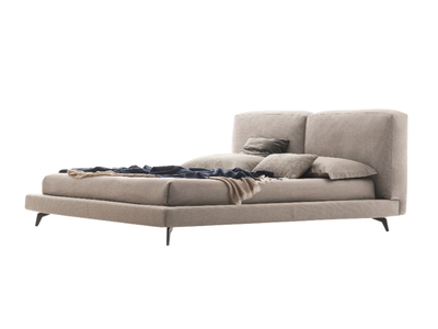 SOUND - Fabric bed with upholstered headboard