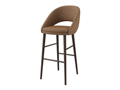 BEND - High fabric stool with back