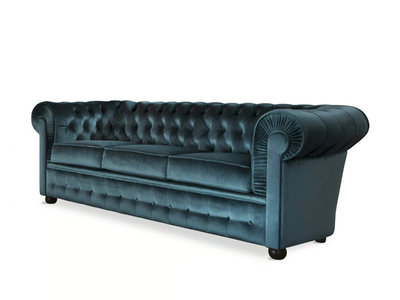 800 - 4 seater tufted fabric sofa