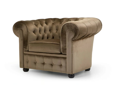 800 - Chesterfield style upholstered fabric armchair