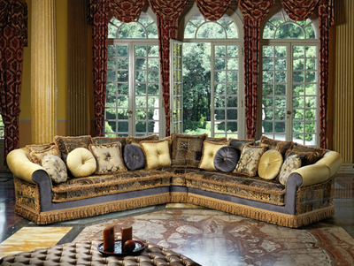 LUDOVICA - Classic style corner fabric sofa _ Domingo Salotti