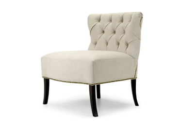 MORK - Chesterfield style upholstered leather armchair