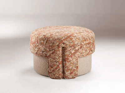 L'UNITÉ - Upholstered round fabric pouf _ DOOQ