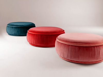 MALIBU - Round fabric pouf _ DOOQ