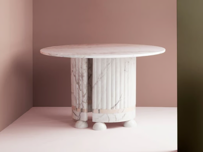 MEMPHIS - Round marble table _ DOOQ