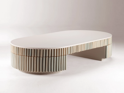 NOUVELLE VAGUE - Oval ceramic coffee table _ DOOQ