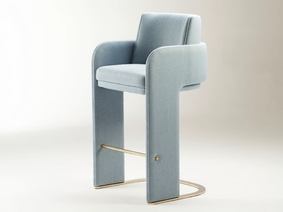 ODISSEIA - Fabric barstool with armrests _ DOOQ