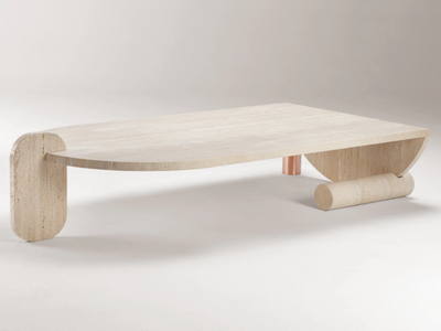 PLAYING GAMES TRAVERTINE - Travertine coffee table _ DOOQ