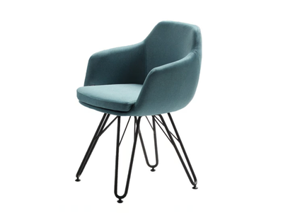 LAP 4051 - Upholstered chair with armrests with removable cover _ DRESSY