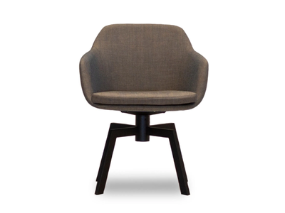 LAP 4055 - Upholstered trestle-based chair with armrests _ DRESSY