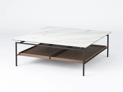 SIMONE - Ceramic coffee table with integrated magazine rack _ DRESSY