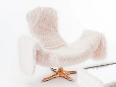 COCKY - Fur armchair with armrests _ Driade