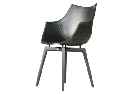 MERIDIANA - Leather chair with armrests _ Driade