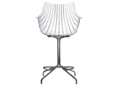 MERIDIANA - Swivel polycarbonate stool with back _ Driade
