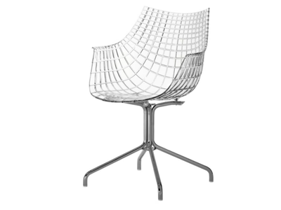 MERIDIANA - Trestle-based polycarbonate chair with armrests _ Driade