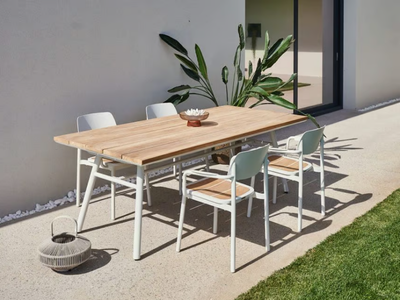 MANILA TEAK - Rectangular teak garden table _ DRIGANI