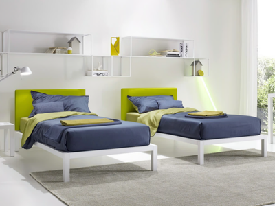 LERA AIR - Single bed with removable cover with upholstered headboard _ Duomo Design